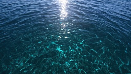 Obraz premium a photograph of the sun shines brightly through the water's clear blue water, making it look like it's
