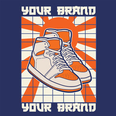 Fototapeta premium Sneaker shoes . Concept. Flat design. Vector illustration. Sneakers in flat style. Sneakers side view. Fashion sneakers. 