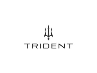 trident logo vector illustration. trident of poseidon logo template