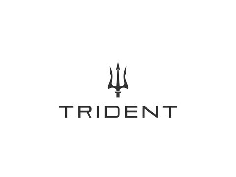 trident logo vector illustration. trident of poseidon logo template