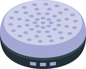 Portable speaker playing music using wireless connection, device for listening audio files in modern design