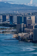 Obraz premium Spectacular view of Honolulu city, Oahu