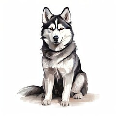Fototapeta premium AI Image Generator, portrait of a happy Husky dog