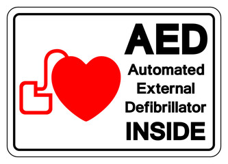 AED Automated External Defibrillator Inside Symbol Sign, Vector Illustration, Isolate On White Background Label .EPS10