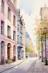 Fototapeta premium AI Image Generator, Alleyway in Carrara, small town in Tuscany. Italy.