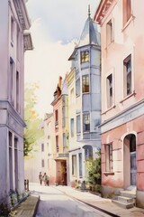 AI Image Generator, Alleyway in Carrara, small town in Tuscany. Italy.