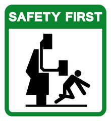 Safety First Crush Or Pich Hazard Symbol Sign, Vector Illustration, Isolate On White Background Label .EPS10
