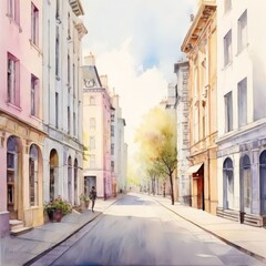 Naklejka premium AI Image Generator, Alleyway in Carrara, small town in Tuscany. Italy.