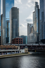 Obraz premium Beautiful chicago city skyline and city street scenes