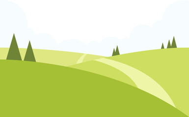 Obraz premium Green Field Illustration