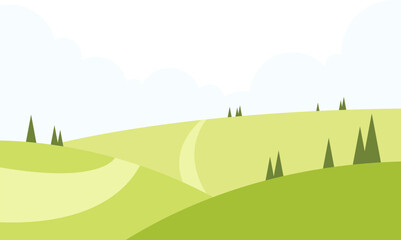Obraz premium Green Field Illustration