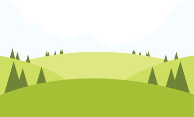 Obraz premium Green Field Illustration