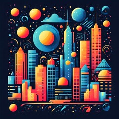 AI Image Generator, Random Geometric shapes wireframe background and Gradient geometric wallpaper