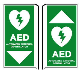 AED Automated External Defibrillator Symbol Sign, Vector Illustration, Isolate On White Background Label .EPS10