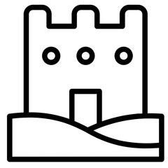 Beach Castles Holidays Line Icon