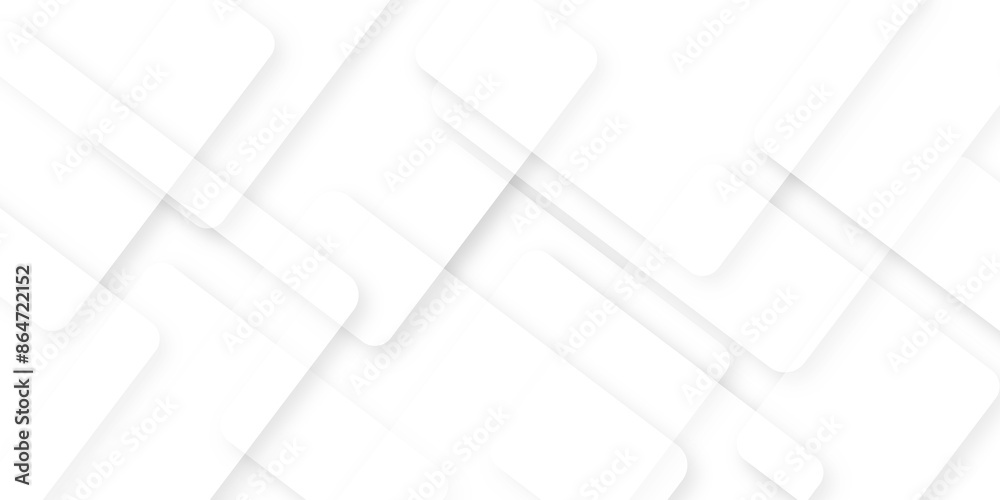 Wall mural modern white and gray technology concept diamond triangle geometric line background. white abstract 