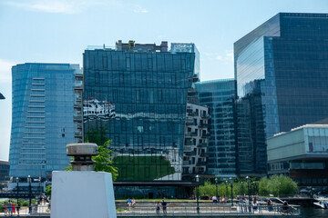 boston city massachusetts waterfron harbor day views