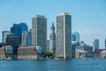 Obraz premium boston city massachusetts waterfron harbor day views