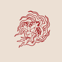 tiger head vector, tiger icon	

