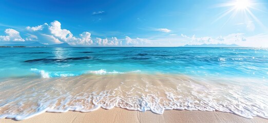Tropical Beach Shore Turquoise Water Sunny Day