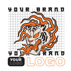 tiger head vector, tiger icon	

