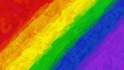 Liquid stylized textured LGBT flag. Vector background for Pride Month. Rainbow with 6 colors