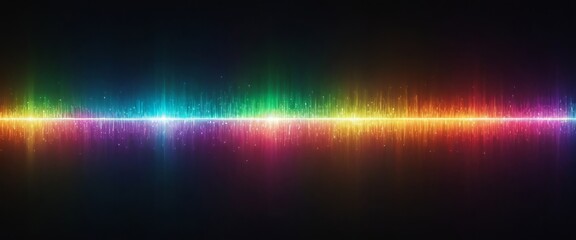 An abstract image of colorful light streaks on a black background