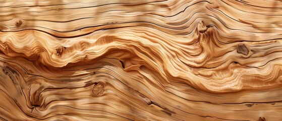 Panoramic close-up, high detail scan of cherry wood material, Generative AI