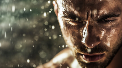 Determined Athlete Intense Workout Session