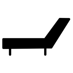 Beach Chair Deck Glyph Icon