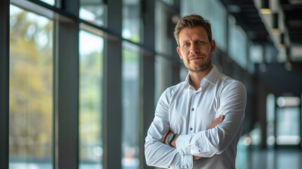 Fototapeta premium Manager promotes a culture of excellence within the team.