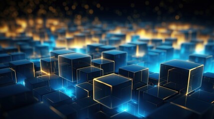 Fototapeta premium Abstract Digital Cube Network