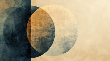 A painting of two circles with a white background