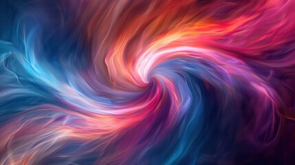A colorful swirl of light and color with a blue and pink hue