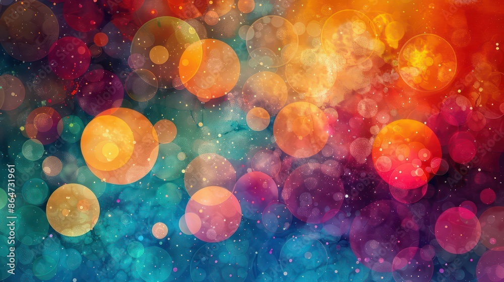 Aufkleber a colorful background with many small circles