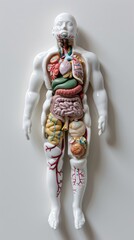 Human anatomy model shows how organs work within the body.