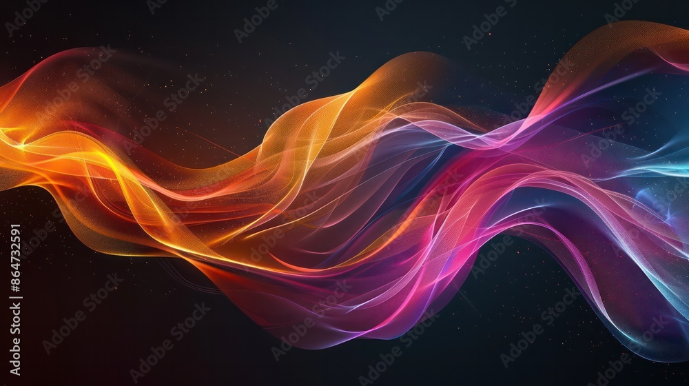 Poster a colorful wave of light with a dark background