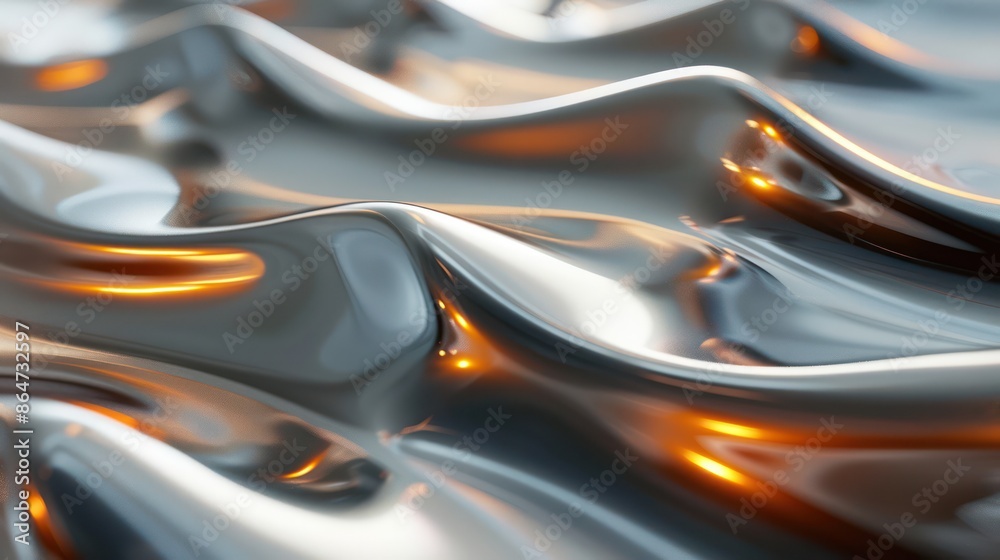 Aufkleber a shiny, metallic surface with a wave pattern