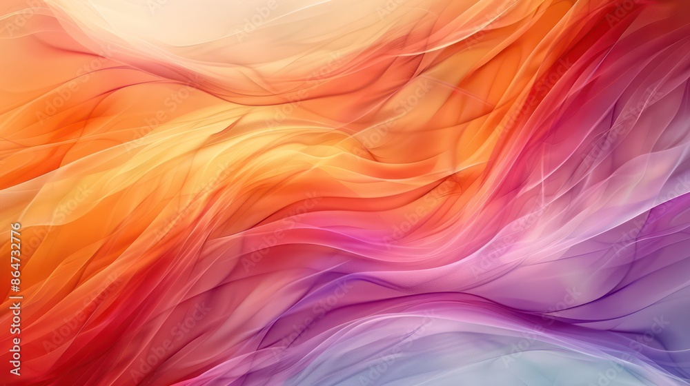 Poster a colorful, abstract painting with a wave-like pattern
