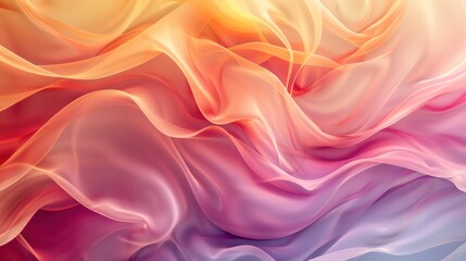 Obraz premium A colorful, flowing piece of fabric with a pink and orange hue