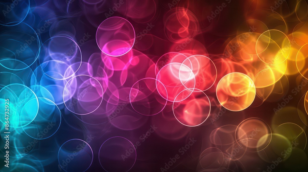 Aufkleber a colorful image of circles with a blue circle in the middle