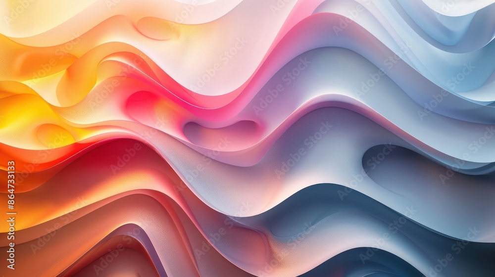 Aufkleber a colorful wave with a red stripe