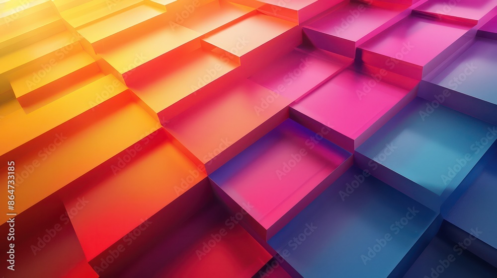 Fototapete a colorful image of blocks in various colors and sizes
