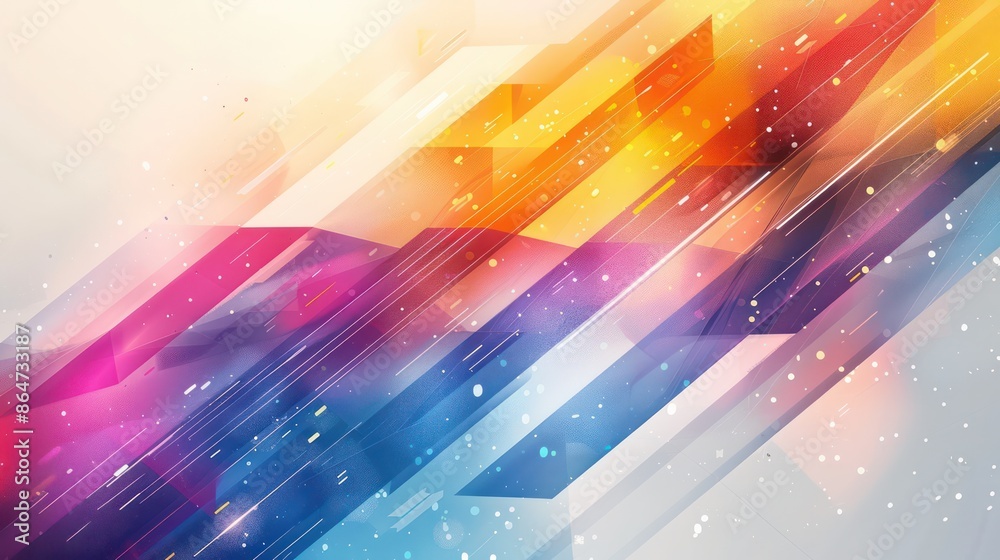 Poster a colorful, abstract background with a white border
