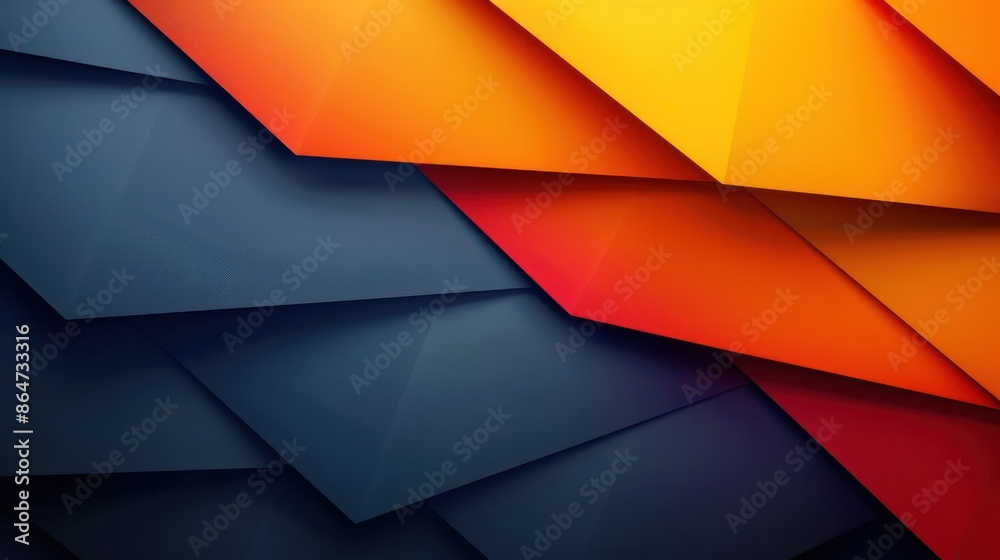 Poster a colorful background with a blue and orange stripe
