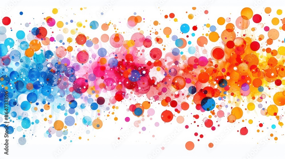 Aufkleber a colorful line of dots with a rainbow of colors
