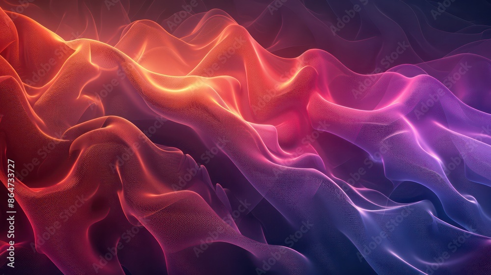 Poster a colorful, abstract painting of a wave with a red and blue background