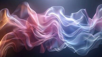 Obraz premium A colorful, flowing piece of fabric with a blue and pink stripe