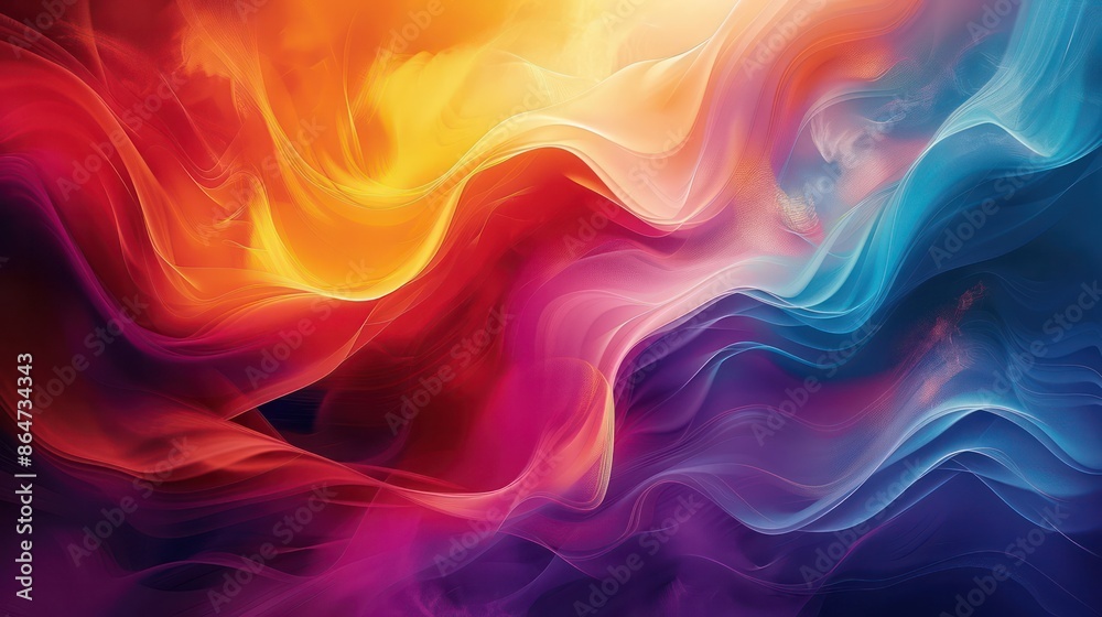 Aufkleber Vibrant abstract background with dynamic waves and swirling patterns, capturing movement. --ar 16:9 --style raw --stylize 250 Job ID: 2e7d9c28-13bb-4fd1-a9b6-2cceff5728c2