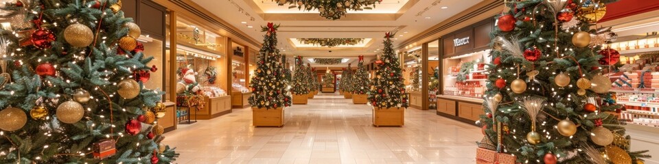 Seasonal Retail and Consumer Habits During Promotional Events for Christmas, New Year, and National Holidays, Capturing Festive Atmosphere, AI-Generated High-Resolution Wallpaper